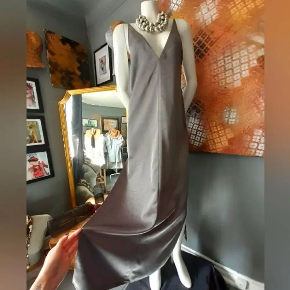 NWT Zara ElegantβGray Maxi SlipβDress